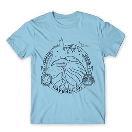 Világoskék Harry Potter férfi rövid ujjú póló - Ravenclaw Lineart