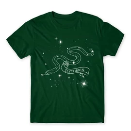 Sötétzöld Harry Potter férfi rövid ujjú póló - Slytherin Constellation