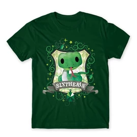Sötétzöld Harry Potter férfi rövid ujjú póló - Slytherin Watercolor