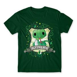 Sötétzöld Harry Potter férfi rövid ujjú póló - Slytherin Watercolor