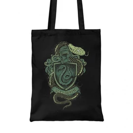 Fekete Harry Potter vászontáska - bevásárlótáska - Slytherin