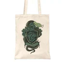 Fekete Harry Potter vászontáska - bevásárlótáska - Slytherin