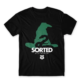 Fekete Harry Potter férfi rövid ujjú póló - Sorted Slytherin