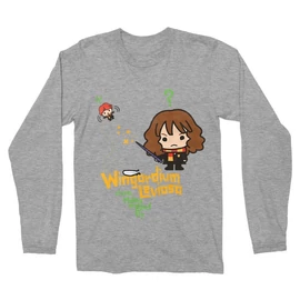 Sportszürke Harry Potter férfi hosszú ujjú póló - Wingardium Leviosa