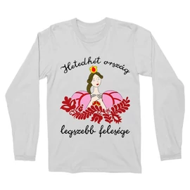 Fehér Magyar népmesék férfi hosszú ujjú póló - Legszebb feleség