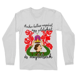 Fehér Magyar népmesék férfi hosszú ujjú póló - Pletyka