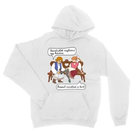 Fehér Magyar népmesék kapucnis pulóver - Szeretnélek meghívni egy kávéra