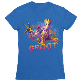 Királykék A galaxis őrzői női rövid ujjú póló - Groot Colors