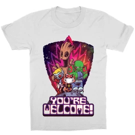 Fehér A galaxis őrzői gyerek rövid ujjú póló - Guardians Cartoon