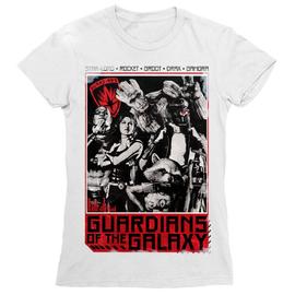 Fehér A galaxis őrzői női rövid ujjú póló - Guardians Team Grunge