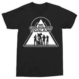 Fekete A galaxis őrzői férfi rövid ujjú póló - Guardians Triangle