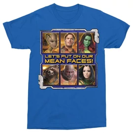 Királykék A galaxis őrzői férfi rövid ujjú póló - Mean Faces