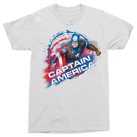 Fehér Amerika Kapitány férfi rövid ujjú póló - Captain America Splash