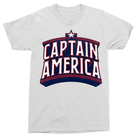 Fehér Amerika Kapitány férfi rövid ujjú póló - Retro Logo