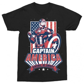 Fekete Marvel Amerika Kapitány férfi rövid ujjú póló - Sentiel of liberty
