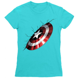 Amerika Kapitány női rövid ujjú póló - Shield Demage