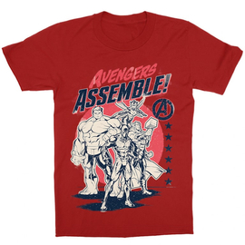 Piros Bosszúállók gyerek rövid ujjú póló - Avengers Assemble
