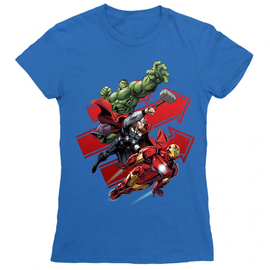 Királykék Bosszúállók női rövid ujjú póló - Avengers Trio