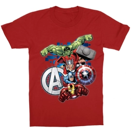 Piros Bosszúállók gyerek rövid ujjú póló - Avengers Team 
