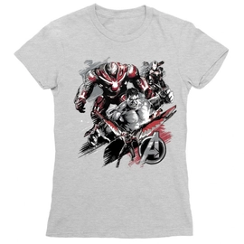Sportszürke Bosszúállók női rövid ujjú póló - Avengers Team Grunge