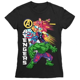 Fekete Bosszúállók - Avengers női rövid ujjú póló - Avengers Group