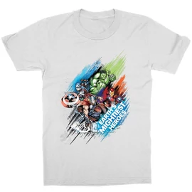 Fehér Marvel Bosszúállók gyerek rövid ujjú póló - Earth's Mightiest Heroes