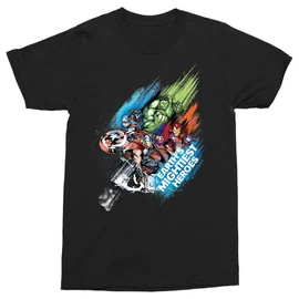 Fekete Marvel Bosszúállók férfi rövid ujjú póló - Earth's Mightiest Heroes