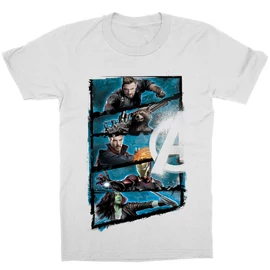 Fehér Marvel Bosszúállók - Avengers férfi rövid ujjú póló - Infinity War Frame