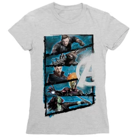 Sportszürke Marvel Bosszúállók - Avengers női rövid ujjú póló - Infinity War Frame