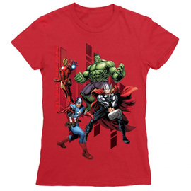 Piros Bosszúállók - Avengers női rövid ujjú póló - Szuperhősök