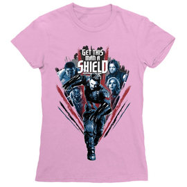 Világos rózsaszín Bosszúállók női rövid ujjú póló - Get this man a Shield