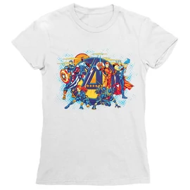 Fehér Avengers - Bosszúállók női rövid ujjú póló - Group Shot