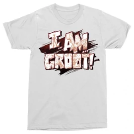 Fehér A galaxis őrzői férfi rövid ujjú póló - I am Groot