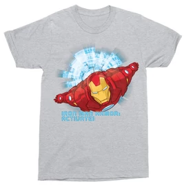 Sportszürke Bosszúállók Vasember férfi rövid ujjú póló - Armor Activate