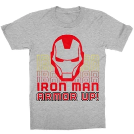 Sportszürke Bosszúállók Vasember gyerek rövid ujjú póló - Armor Up
