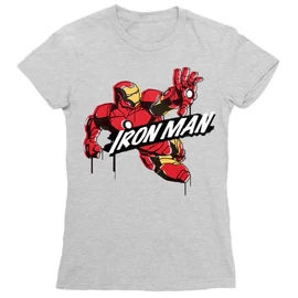 Sportszürke Bosszúállók - Avengers női rövid ujjú póló - Vasember Comics Paint