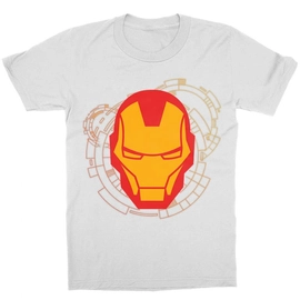Fehér Bosszúállók Vasember gyerek rövid ujjú póló - Iron Man head