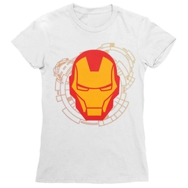 Fehér Bosszúállók Vasember női rövid ujjú póló - Iron Man head