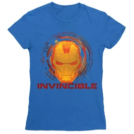 Királykék Bosszúállók Vasember női rövid ujjú póló - Invincible