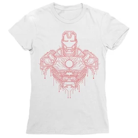 Fehér Bosszúállók Vasember női rövid ujjú póló - Iron Man circuit