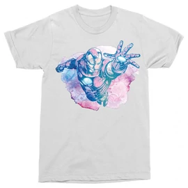 Fehér Bosszúállók Vasember férfi rövid ujjú póló - Iron Man watercolor splash