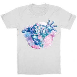 Fehér Bosszúállók Vasember gyerek rövid ujjú póló - Iron Man watercolor splash