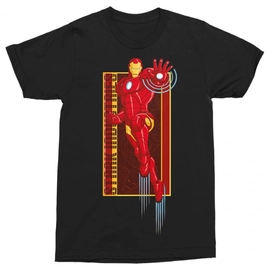 Fekete Bosszúállók Vasember férfi rövid ujjú póló - Stark Industries