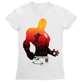 Fehér Bosszúállók - Avengers női rövid ujjú póló - Vasember sziluett