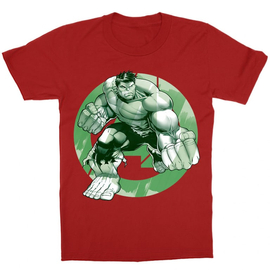 Piros Bosszúállók gyerek rövid ujjú póló - Hulk Avengers Logo