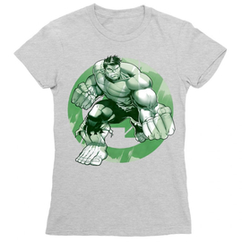 Sportszürke Bosszúállók női rövid ujjú póló - Hulk Avengers Logo