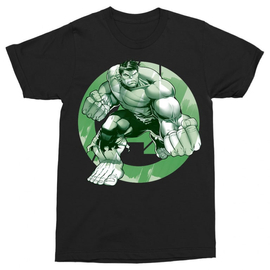 Fekete Bosszúállók férfi rövid ujjú póló - Hulk Avengers Logo