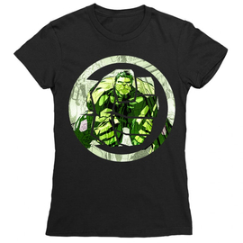 Fekete Bosszúállók női rövid ujjú póló - Hulk Comics Logo