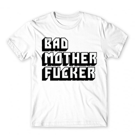 Fehér Ponyvaregény férfi rövid ujjú póló - Bad Mother Fucker