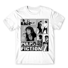 Fehér Ponyvaregény férfi rövid ujjú póló - Pulp Fiction